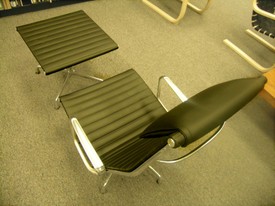 Eames leather chair from the Aluminum Group