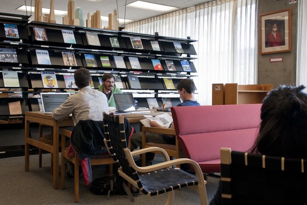 Students studying in the BE Library