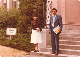[197- or 198-] Teruko outside Gowen Hall