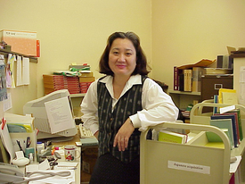 [2003, approx.] Ritsuko in her work area
