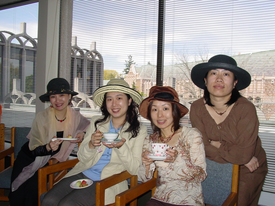 2005 Yanyan, Chuyong, Saori, and Yi-hui, LSA tea party