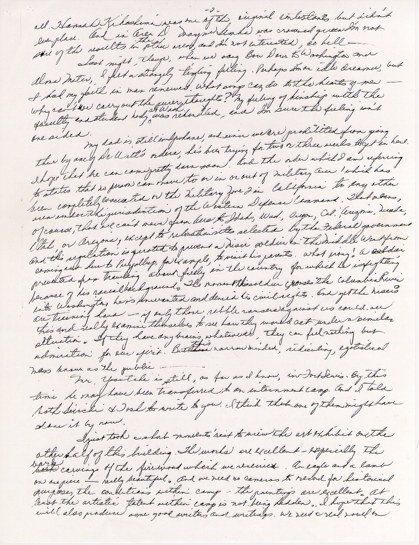 Page 3, Letter from Kenji Okuda to Norio Higano dated July 10, 1942