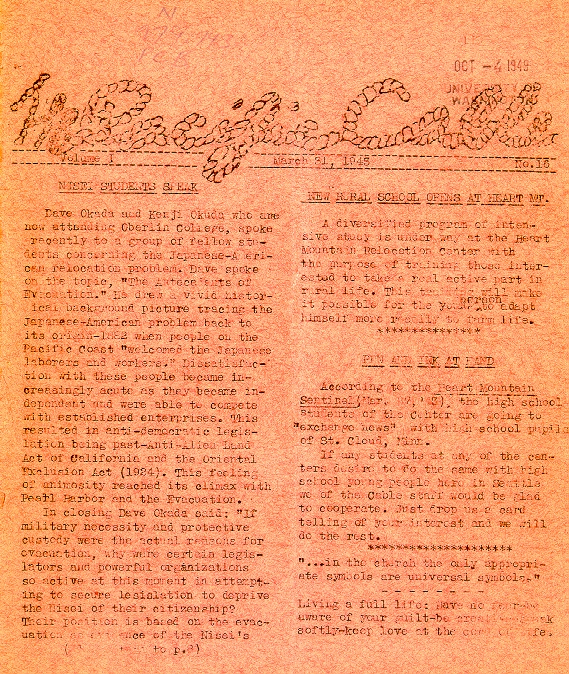 Page 1, Pacific Cable Vol. 1, No. 16 -- 31 Mar. 1943
