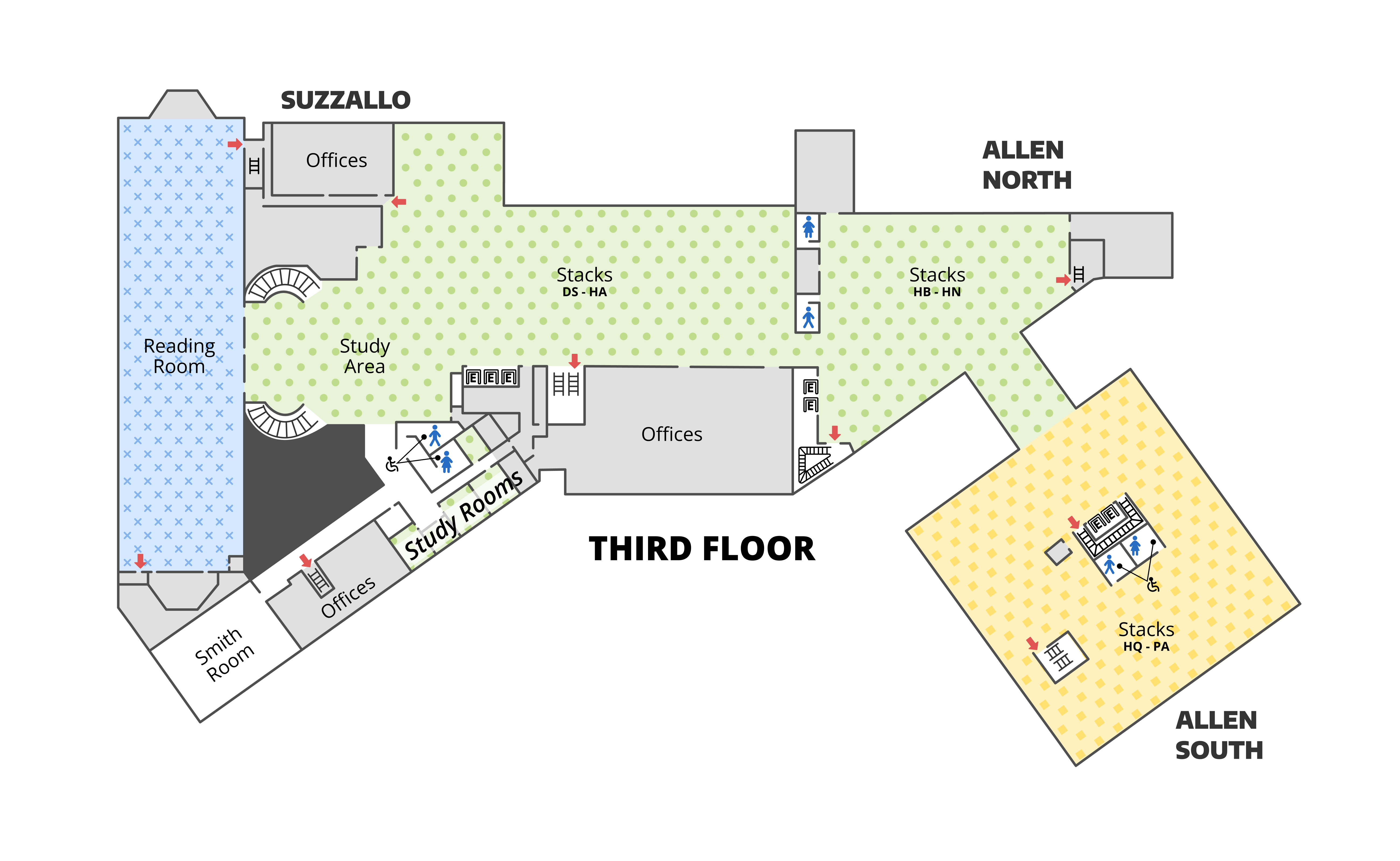 Suzzallo Allen third floor noise levels map