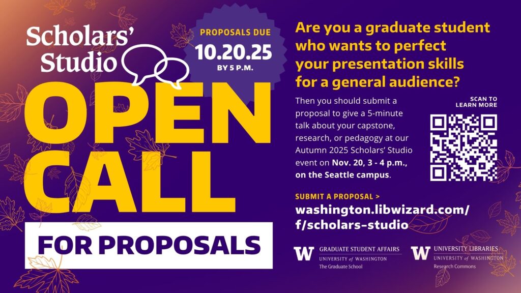 Scholars' Studio Open Call for proposals due 10.20.25