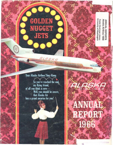Image of a poster for the 1966 Alaska Airlines Annual Report