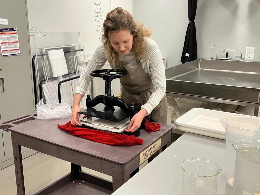 image of Hadley working with specialized equipment