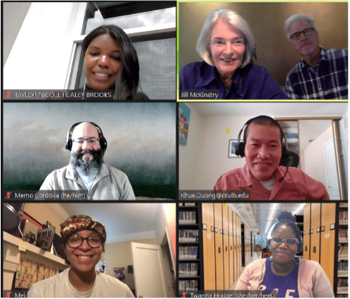 An Image of some McKinstry Fellows on a Zoom Call