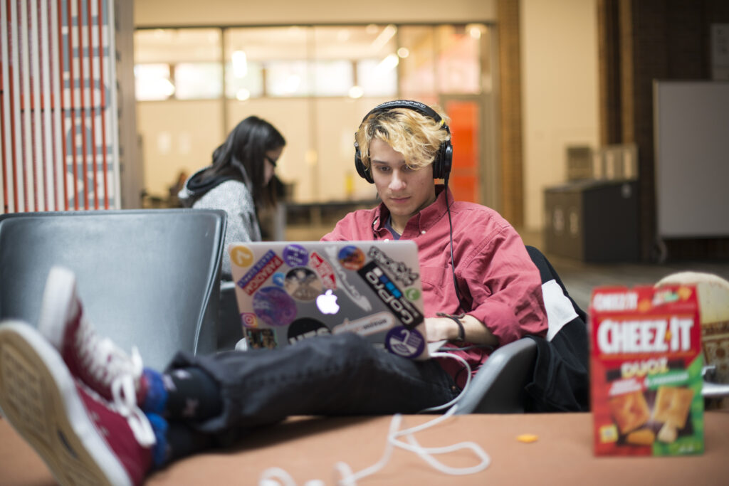 Students Studying In The Library