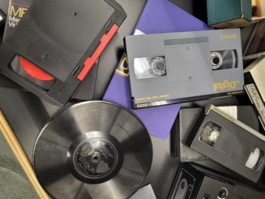 Tapes, records and VHS tapes