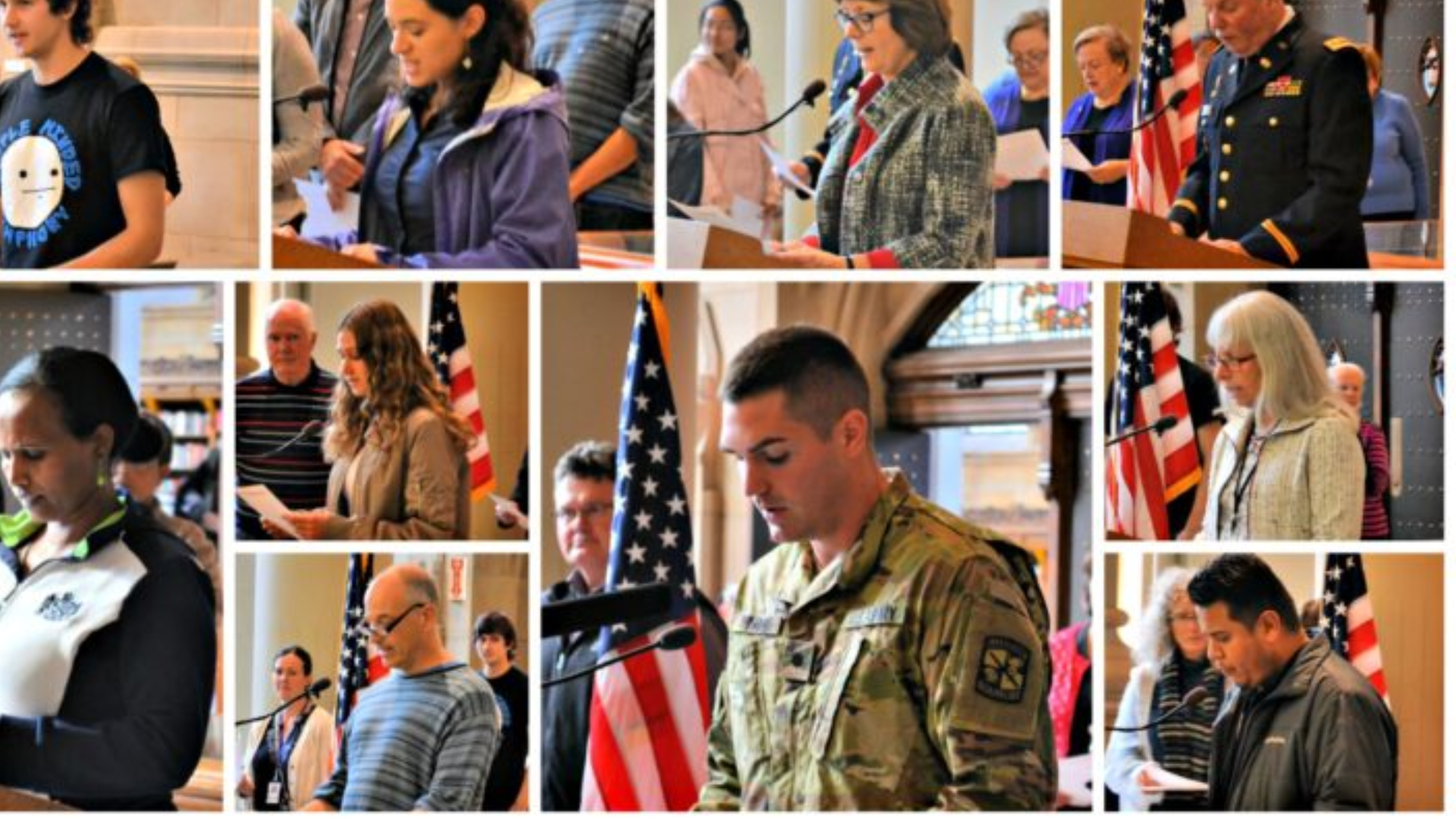 image of multiple people reading the Constitution