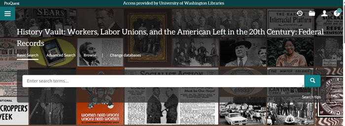 image" screenshot of Proquest search page