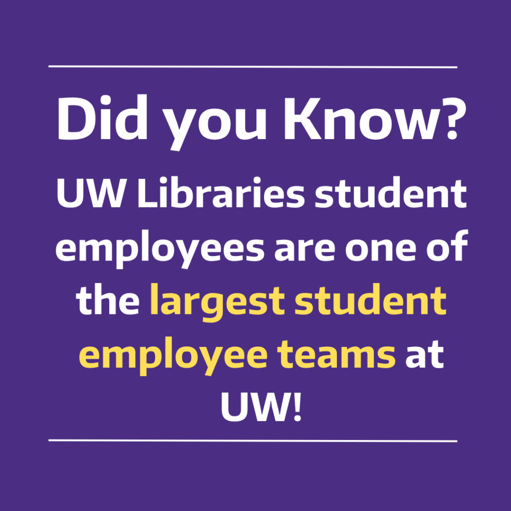 Graphic: Did You Know Uw Libraries Student Employees Are One Of The Largest Student Employee Teams At Uw!