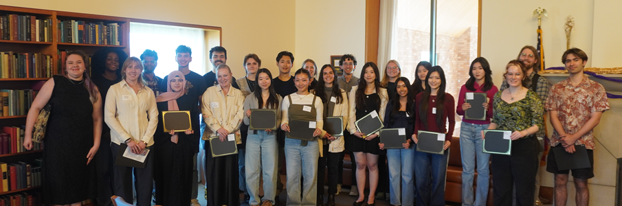 Photo: 2026 UW Libraries Scholarship recipients at the reception on April 8, 2026.