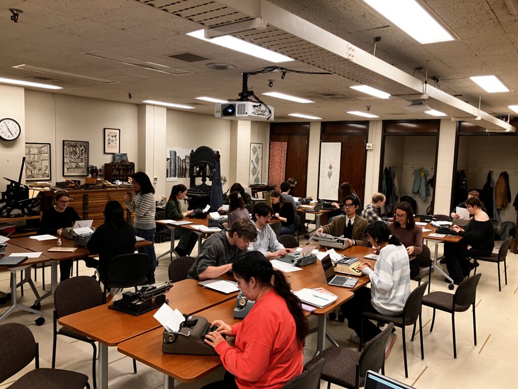 Image: students typing