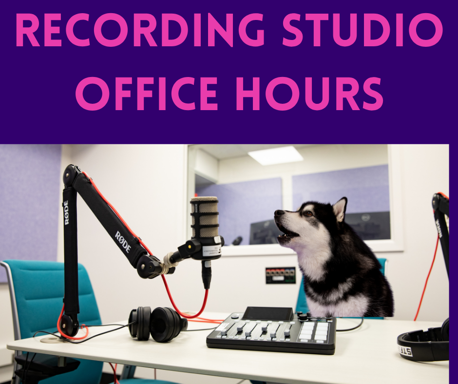"Recording Studio Office Hours" photo of Dubs in the studio