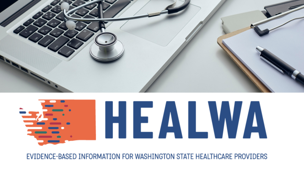 image: a computer, stethoscope with the HEALWA logo