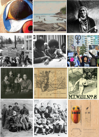 a collage of special collections photographs and materials