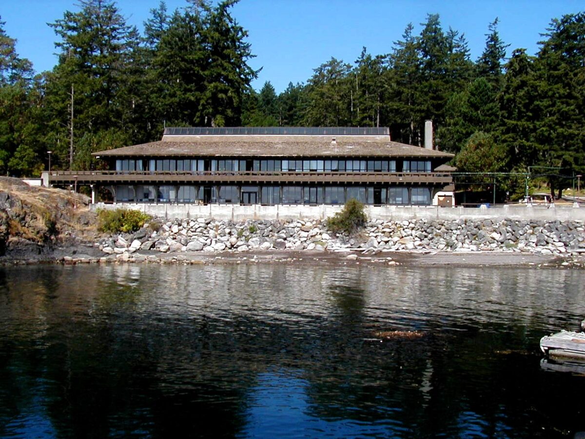 Friday Harbor Library building from the water